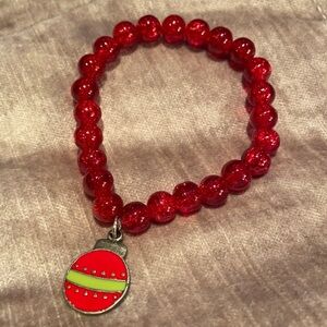 Beaded Christmas Ball Charm Bracelet